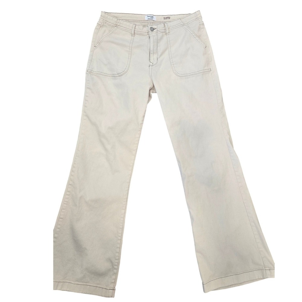 Kensie Savannah High Rise Flare Jeans Cream Vintage Luxe Denim 14/32
